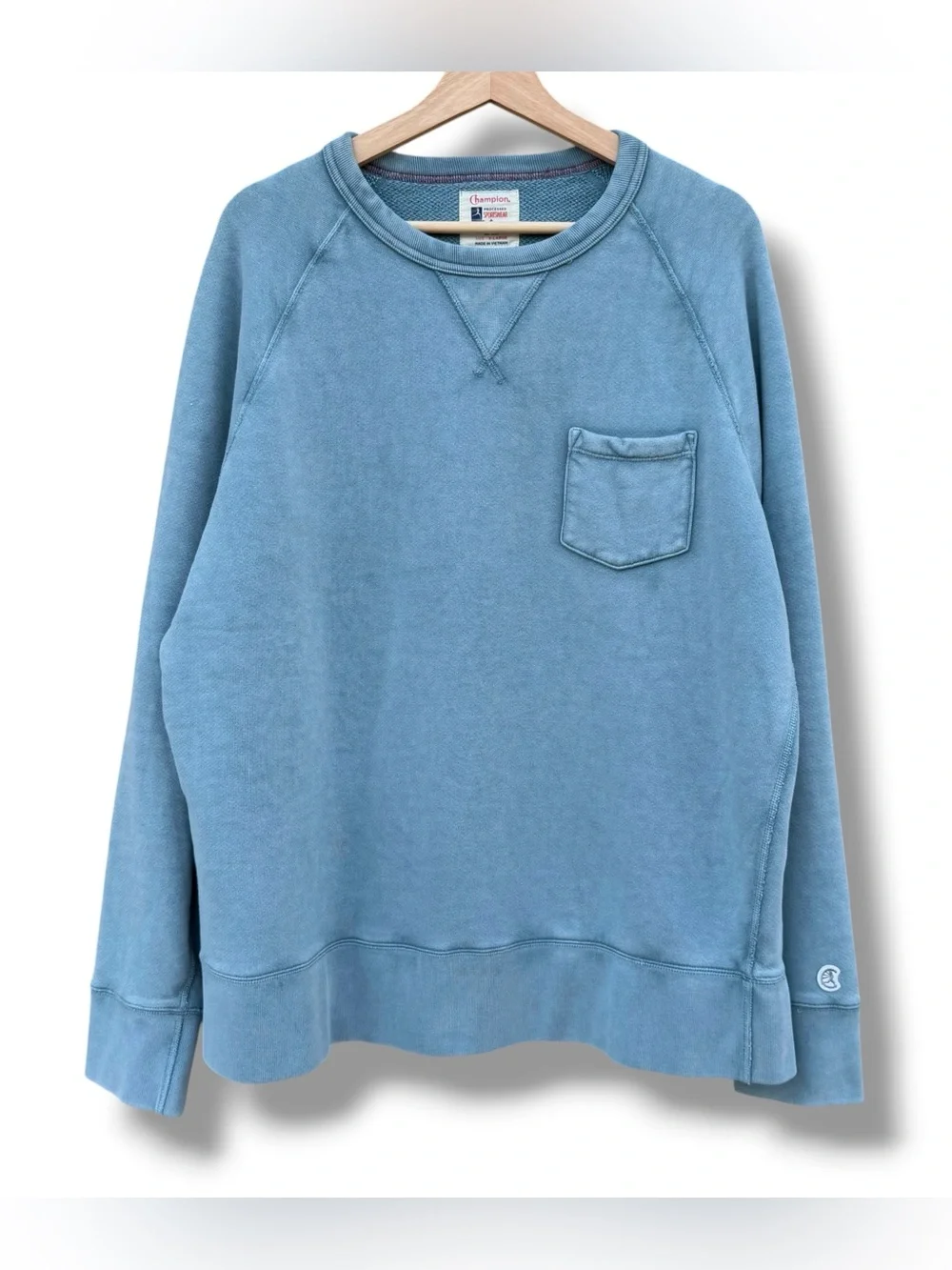 Todd Snyder x Champion Pocket Sweatshirt Dyed Blue Size XL French Terry